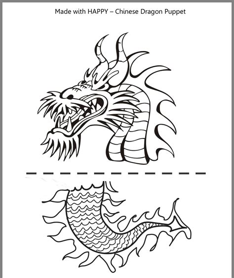 Chinese Dragon Puppet Template - Social Media Template