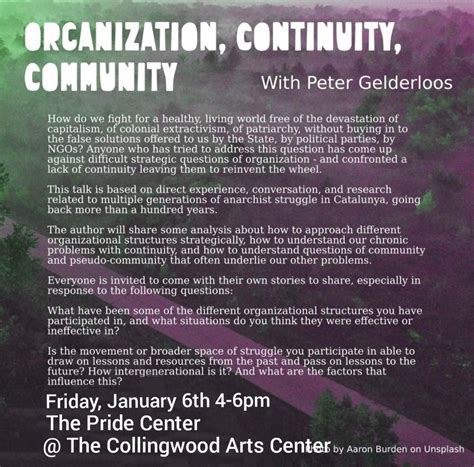 Organization, Continuity, Community: a discussion with author Peter ...