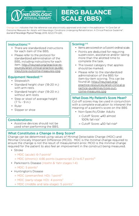 Berg Balance Scale Score Sheet at Maria Vitagliano blog