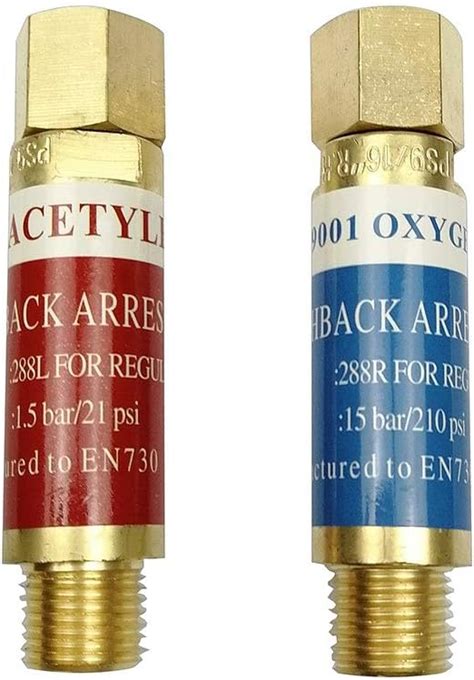 Buy WiTisve Oxygen Acetylene Flashback Arrestors Set Regulator End ...