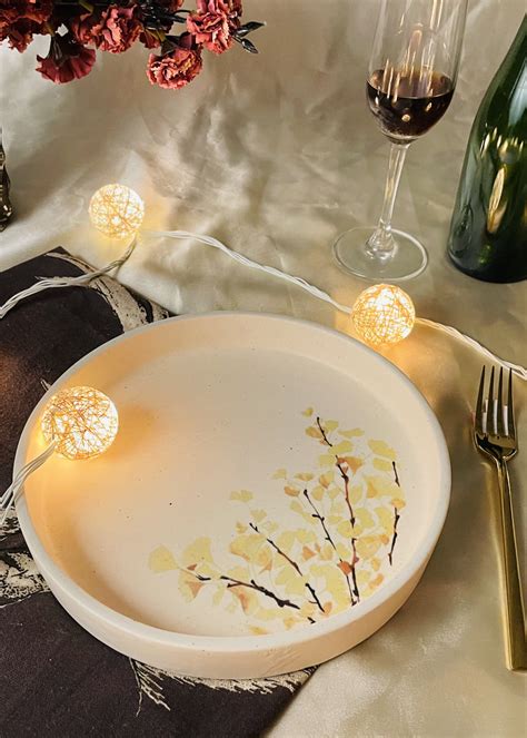 Get Floral Round Platter - White at ₹ 999 | LBB Shop