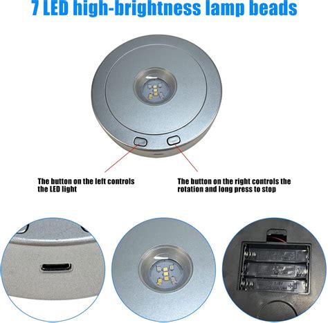 Aepiraza 7 Led Rotating Display Stand, Round Spinning Display India | Ubuy