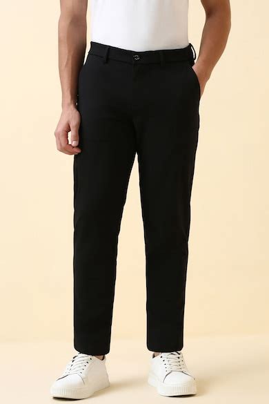 Buy Men Black Solid Casual Trousers Online - 40017464 | Allen Solly