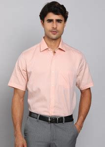 VAN HEUSEN Men Self Design Formal Orange Shirt - Buy VAN HEUSEN Men ...