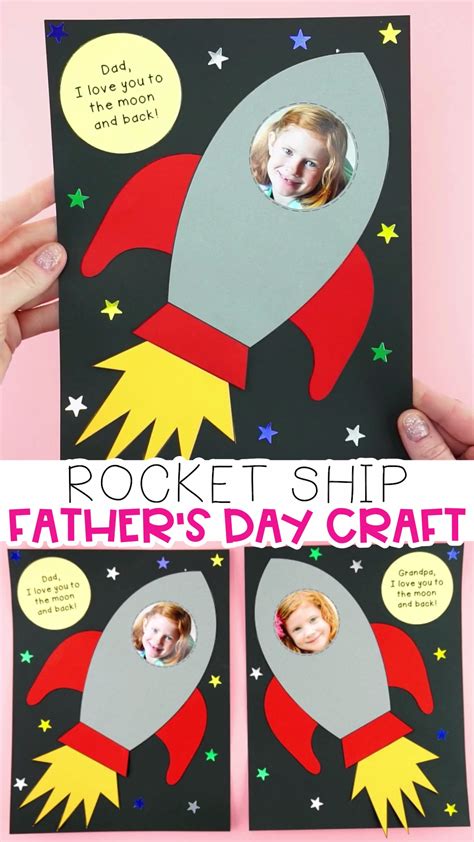 Easy rocket ship father’s day craft idea simple craft for preschoolers ...
