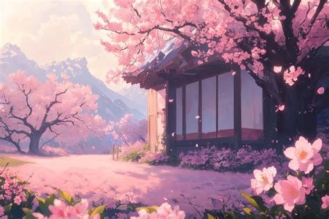 Anime Cherry Blossom Background