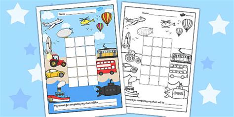 Transport Sticker Stamp Reward Chart (teacher made) - Twinkl