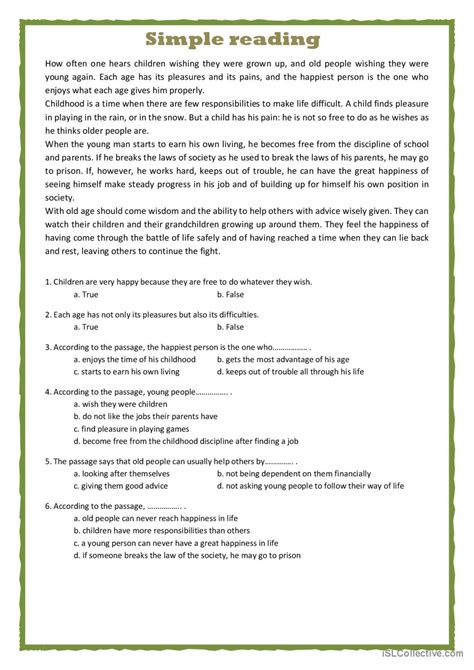 Image result for Simple Reading Task