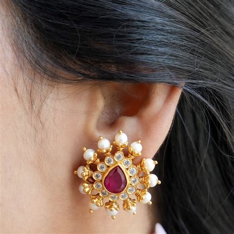 Buy 925 Silver Earrings Online | Gold Plated Silver Jhumkas Earrings ...