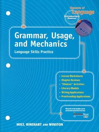 Grammar, Usage, and Mechanics: Language Skills Practice for Chapters 10 ...