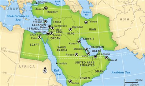 中东国家地图分布图（中东国家有哪些国家）- 1481百科网