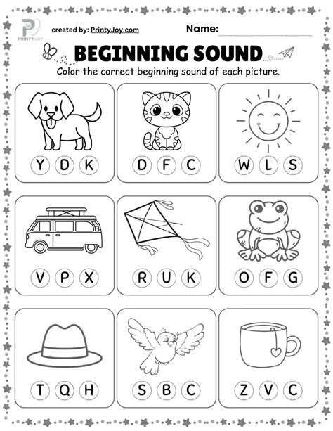 Beginning Letter Sounds Worksheets - Adriansonfifth
