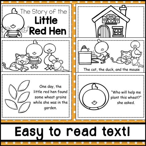 The Little Red Hen Story Printable