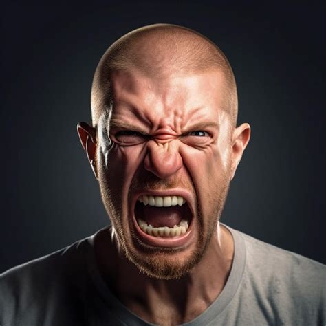 3d rendered illustration of angry man face | Premium AI-generated image