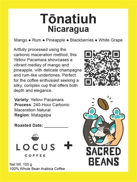 Tōnatiuh – Sacred Beans Coffee