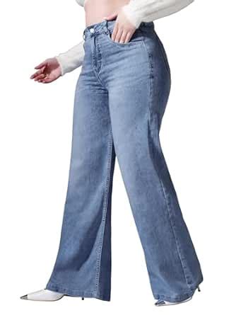 Buy Miss Chase A+ Women's Wide-Leg High Rise Clean Look Regular Length ...