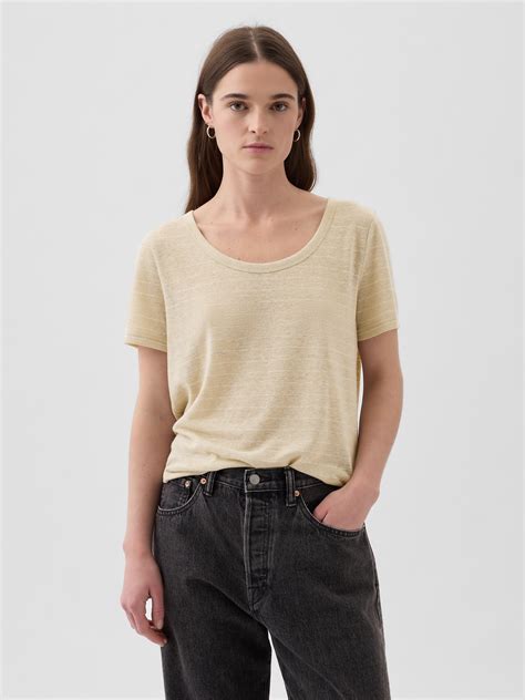 Linen-Blend T-Shirt | Gap