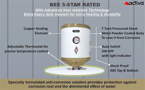 Buy Activa 15 L Storage 2 Kva Special Anti Rust Coating 0.6 Mm Ss Tank ...