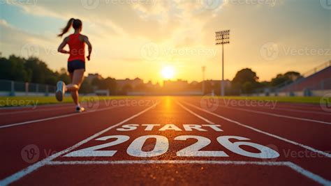 Athlete Woman Prepares for New Year 2026 Embrace Challenges and Health ...