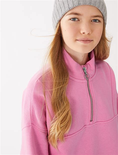 Cotton Rich Zip Sweatshirt (6-16 Yrs)