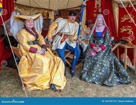 Medieval Lord And Ladies, Tewkesbury Medieval Festival, England ...