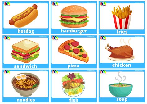 Food Flashcards with words use online or download free PDF file 17 ...