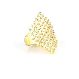 Buy PRIVIU Ring For Women Gold Plated White Amerian Diamond Adjustable ...