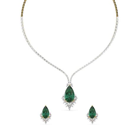 Emerald Grace Lab Grown Diamond Necklace Set – Emori
