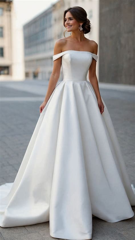 Best 10 ZAPAKASA Women Ivory Satin A Line Long Wedding Dress with Lace Off the Shoulder Sweep ...