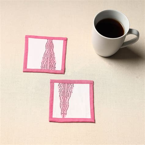 White Handmade Cotton Coasters (Set of 2) – iTokri आई.टोकरी