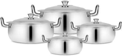 Classic Essentials Stainless Steel Cooking & Serving Handi Set of 4 ...