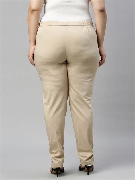 Shop Women's Wheat Cotton Stretch Pants Online | Go Colors