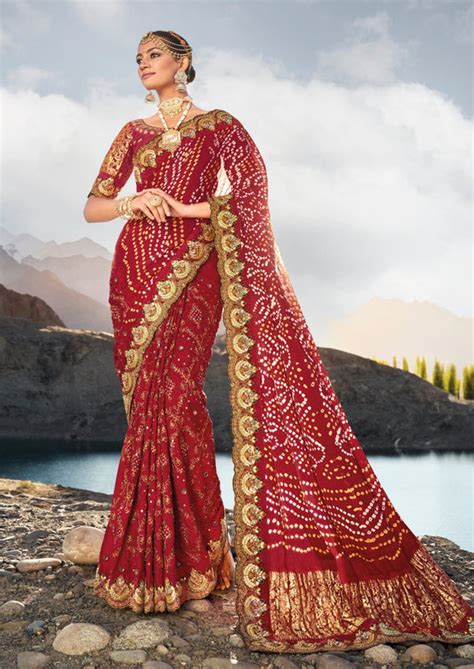 Shop Bandhani Sarees Online At Best Price | Gujarati & Jodhpuri Saree ...