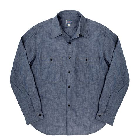 Blue Cotton Chambray Work Shirt (Made in USA)