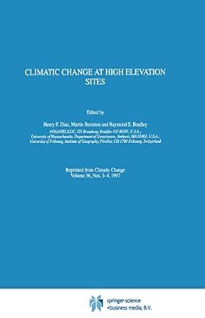 Buy Climatic Change at High Elevation Sites Book Online at Low Prices ...