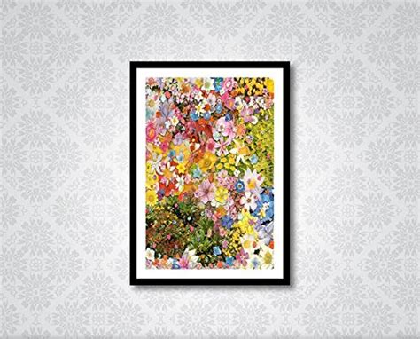 999STORE Framed Canvas Wall Art + Black Frame + Abstract Flowers ...