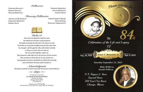 James V Bernstein Sr Obituary | AA Rayner and Sons Funeral Homes