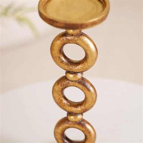 Rings Tall Candle Stand Antique Gold Online - Premium Candle Stand ...