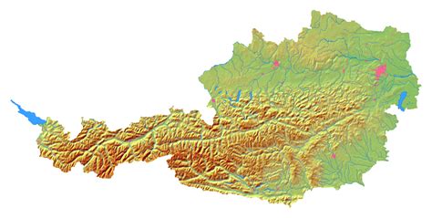 Large relief map of Austria | Austria | Europe | Mapsland | Maps of the World