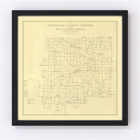 Vintage Map of Hendricks County, Indiana 1911 by Ted's Vintage Art ...