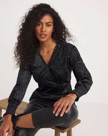 Lurex Stripe Wrap Top | Ambrose Wilson