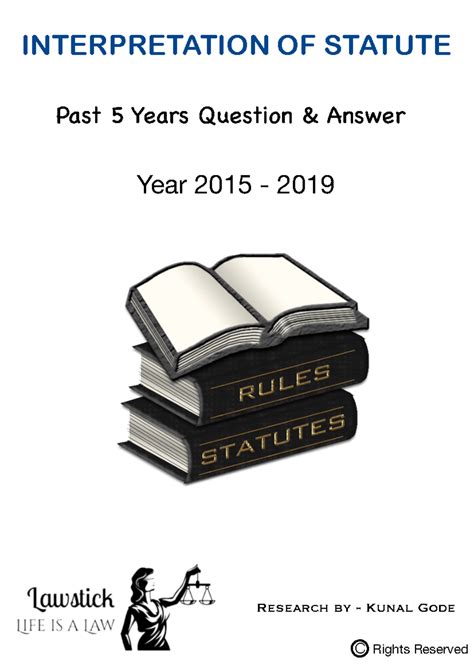 Interpretation of Statute 5 Years Que & Ans. - INTERPRETATION OF ...