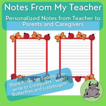Blank Notes To Parent Teaching Resources | TPT