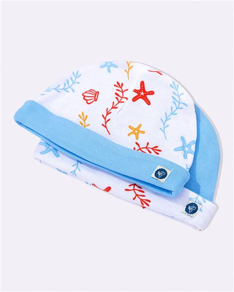 SEA WORLD - Organic Baby Cotton Caps - Set of 2 – Cotton Bug