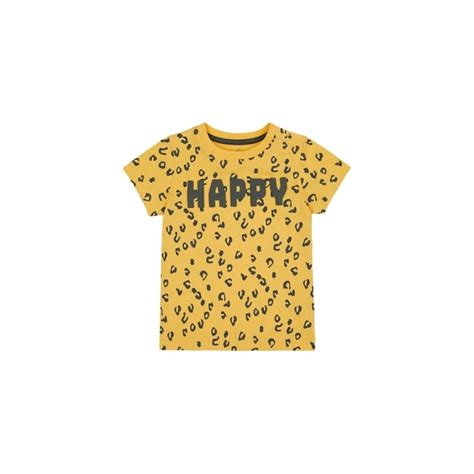 Mothercare Boys Half Sleeves Textured Print T-Shirt - Yellow