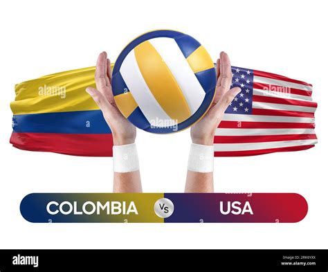 Colombia vs USA national teams volleyball volley ball match competition ...