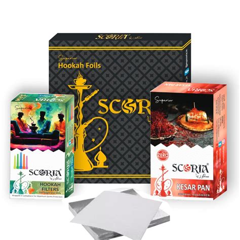 SCORIA Superior Kesar Pan Hookah Flavour, Scoria Foil & Filter Box ...