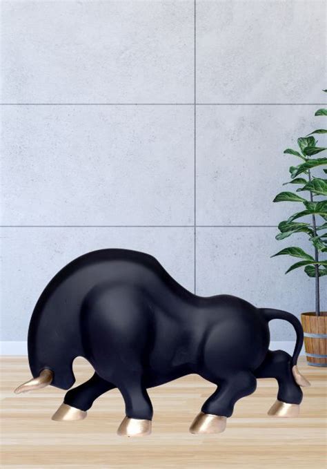 Buy Bull Animal Sculpture Feng Shui Statue Wild Animals Collection Home ...