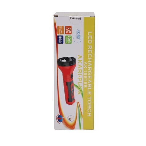 Akari Plus AK- 9040/1661 Led Rechargeable Torch Light, Red, 1 Piece ...