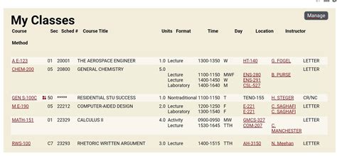 Class Schedule From SDSU Computer Science 的图像结果